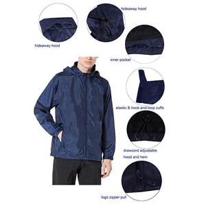 2025 chaqueta de invierno ligera personalizada para hombre abrigo deportivo impermeable con capucha y pantalones activos rompevientos - Product Image 5