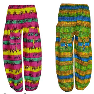 New Fashionable Boho Cotton <b>Trouser</b> for <b>Women</b> Fashionable <b>Summer</b> Wear Elastic Waist Closure Breathable Fabric. Free Size - Product Image 1