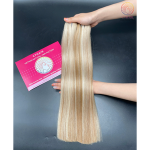 Paquetes de cabello de donante virgen 100% Super Double Drawn # Butterscotch Color 16 pulgadas Paquete de cabello liso de color caliente - Product Image 5