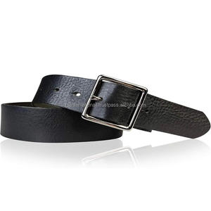 Cinturón informal de cuero curtido vegetal de grano completo para hombres jeans masculinos hechos a medida ecológicos con hebilla cromada Premium - Product Image 4