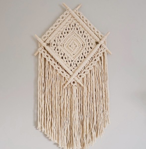 แฮนด์เมด Macrame แขวนผนังสร้างสรรค์เก๋ทอพรมโบฮีเมียน Macrame Wall Art ตกแต่งบ้านสําหรับห้องนอนห้องนั่งเล่น - Product Image 3