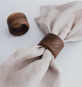 Natural handcrafted <b>wood</b> <b>napkin</b> <b>rings</b> for elegant dining party decor in vintage farmhouse rustic style themes - Product Image 6