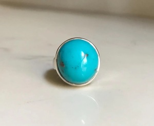 Bague en argent sterling 925 avec turquoise naturelle de la Belle au bois dormant Cadeau de naissance du mois de décembre pour Noël - Product Image 2