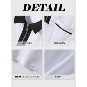 เสื้อโปโลผู้ชายขายส่ง พิมพ์โลโก้ตามสั่ง เนื้อผ้านุ่ม โพลีเอสเตอร์ผสมคอตตอน เสื้อโปโลลายนูน สำหรับฤดูร้อน กิจกรรมกลางแจ้ง กอล์ฟ - Product Image 5