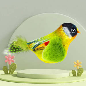 Jouet interactif pour chat en peluche écologique de haute qualité avec oiseau simulé et fonctions sonores suspendues, design moderne - Product Image 3