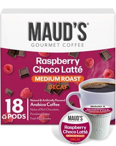 Cápsulas de Café Descafeinado con Sabor a Frambuesa y Chocolate de Maud's, 18 Unidades, Café Descafeinado de Tueste Medio - Product Image 1