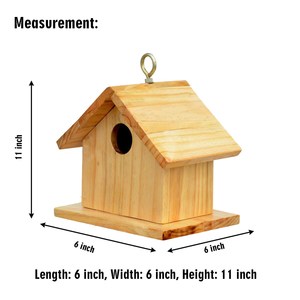 บ้านนกไม้สนคุณภาพสูง แข็งแรง ทนทาน สำหรับแขวนกลางแจ้งในสวน ทำด้วยมือ - Product Image 4