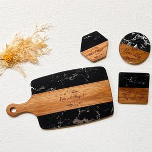 Elegante tabla de cortar de madera con incrustaciones de mármol-Precio directo del fabricante - Product Image 3