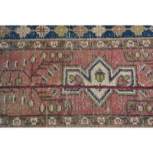 Traditional Chinese Style Vintage Turkish Rug 1.5 X 4.4ft Brown Blue Patchwork Design Wool Material Latex Rectangle Hallway - Product Image 5