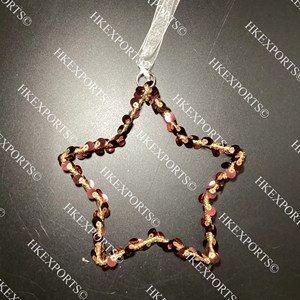 Adornos colgantes de estrella de Navidad con cuentas multicolores hechos a mano, lingote decorativo festivo de vacaciones - Product Image 3