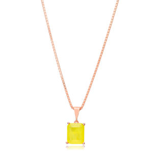 Collier à breloques en argent sterling 925 fait main en pierre naturelle de couleur jaune - Product Image 5