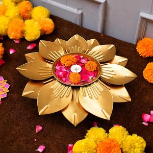 งานฝีมือส่งออกชามดอกไม้ urli สำหรับดิวาลีของขวัญสำหรับตกแต่งบ้านชามเหล็กทรงดอกไม้สำหรับตกแต่งบ้านตกแต่งของขวัญห้องนั่งเล่น - Product Image 1