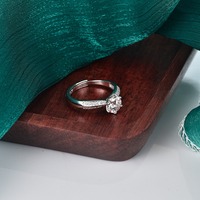 Bague en Moissanite 1 carat, design halo pavé, bande ouverte réglable, argent S925 plaqué rhodium, pour tous les jours