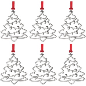 Ornement décoratif de Noël suspendu en métal plaqué argent pour la décoration d'arbre de vacances festive et la décoration de la maison - Product Image 1