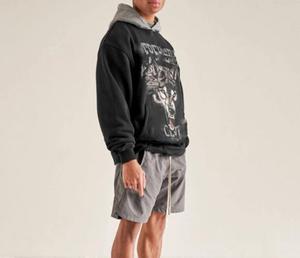 Impression personnalisée par injection directe pulls à capuche vintage lavés sweats pour hommes survêtement sweat à capuche surdimensionné pour hommes - Product Image 2