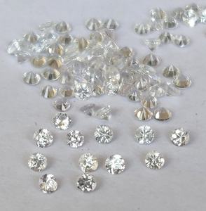 Zafiro blanco calentado solo natural 1mm corte facetado brillante redondo excelente calidad - Product Image 2