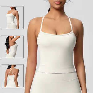 ชุดกีฬาไซส์ใหญ่พิเศษของผู้หญิงชุดเล่นโยคะแฟชั่นผ้าปิดเอวยางยืดพิมพ์ลายสีทึบมีโลโก้ด้านหน้า - Product Image 6