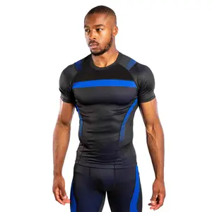 Rash Guard personalizzato per uomo allenamento sport palestra abbigliamento sportivo manica corta Rush Guard