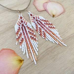 Boucles d'oreilles en perles de rocaille en verre de Style natif pour femmes Long gland Style bohème goutte gland bijoux pour mariage et anniversaire - Product Image 6