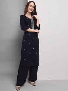 Nouveau bel ensemble kurti palazzo duppta - Product Image 4
