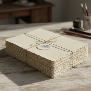 Carte d'invitation artisanale en papier coton 250 g/m² à bords festonnés, pour mariage, anniversaire, cartes uniques et magnifiques, vente en gros OEM - Product Image 6