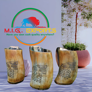 Cuernos para Beber de Cuerno Natural, Vasos de Cuerno para Vino y Cerveza, Tazas Únicas para Beber, Perfectas para Fiestas y Bodas - Product Image 1