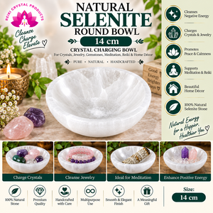 ชามคริสตัลเซเลไนต์ธรรมชาติสำหรับการชำระล้าง พลังงานสมาธิ รีกิ เครื่องประดับและอัญมณี - Product Image 4