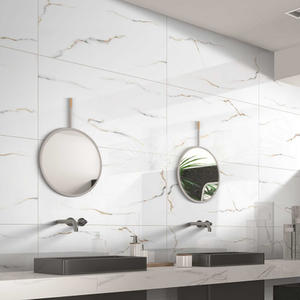 Carreaux de sol et de mur en céramique émaillée en porcelaine à haute brillance de style marbre poli, gris moderne, salon, 600x1200 mm - Product Image 5