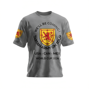 Maglietta Promozionale per Tifosi della Scozia per la Coppa del Mondo 2026, Stile Stemma Leone, per Viaggi in USA, Canada, Messico - Product Image 2
