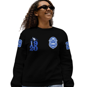 Sudadera Azul con Cuello Redondo Bordada de Zeta Phi Beta, Sudadera de Forro Polar para Mujer de la Hermandad Griega 1920 - Product Image 5