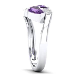Anillos de Compromiso de Plata de Ley 925 con Moissanita, Precio de Fábrica REYES, para Mujer, con Gema de Amatista de 0.75 Quilates, Joyería de Regalo - Product Image 3