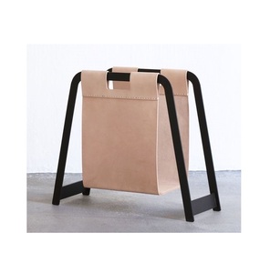 Bonne vente fait à la main métal et cuir porte-revues hôtel noir métal journaux supports Magazine présentoir Table d'appoint - Product Image 6