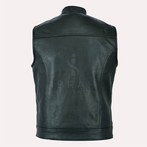 Gilet en cuir pour homme, texture douce, ajustement confortable, idéal pour les voyages, les vêtements décontractés et le style vestimentaire moderne - Product Image 2