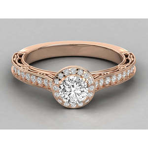 14K Gold Solitaire Round Cut Lab Grown <b>Diamond</b> Ladies <b>Ring</b> Brilliant <b>Diamond</b> <b>Rings</b> - Product Image 6