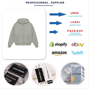 OEM personalizado Zip Up Hoodie Oversized Heavy Weight Streetwear Algodón de alta calidad en blanco Zip Up Hoodie - Product Image 6