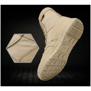 รองเท้าบูทผู้ชายแบบยุทธวิธี รองเท้าบูทน้ำหนักเบาเพื่อความปลอดภัยสำหรับขี่มอเตอร์ไซค์ ท่องเที่ยวกลางแจ้ง และการใช้งานทุกสภาพพื้นผิวในชีวิตประจำวัน - Product Image 4