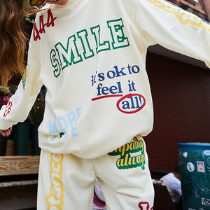 High Quality Heavy French Terry Cotton <b>Sweatshirt</b> <b>Long</b> Sleeve Oversized <b>Women</b> Pullover All over Printed <b>sweatshirt</b> - Product Image 6