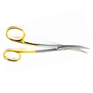 Ciseaux à Iris Demi Plaqué Or 115mm Ciseaux à Gomme Double Courbés Ciseaux à Gomme Dentaire Droite - Product Image 5