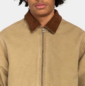 Chaqueta de Trabajo Personalizada de Lona Cortada con Cremallera, Talla Grande, Estilo Vintage, Forrada, Chaquetas de Trabajo de Carpintero - Product Image 5