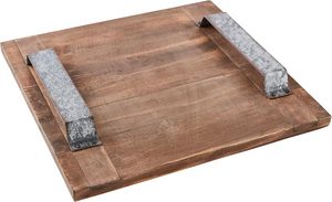 Plateau de service carré en bois Plateau de charcuterie Plateau à fromages Plateau décoratif Taille personnalisée Couleur bois naturel - Product Image 2