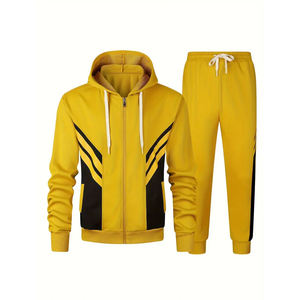 100% coton personnalisé mâle haute qualité costume hommes Jogging sport costumes deux pièces pantalon ensemble hommes piste Tech costume - Product Image 1