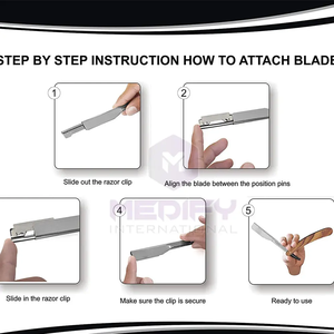 Maquinilla de afeitar recta Shavette de acero inoxidable de alta calidad con mango de madera, maquinilla de afeitar plegable de etiqueta privada - Product Image 5