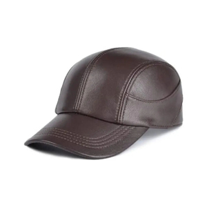 Nueva Gorra de Cuero Genuino de Color Sólido a la Moda para Hombre, Gorra de Cuero con Logotipo Personalizado de Alta Calidad - Product Image 1