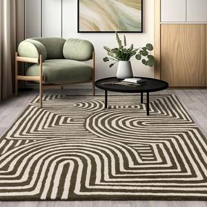 Custom Contemporary Hand Tufted Wool <b>Rug</b> Modern Geometric Pattern Carpet for Living Room Bedroom Decor - Product Image 1