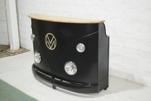 Marco de metal de color negro de estilo industrial y barra alta superior de madera de mango natural Bar Muebles de restaurante de hotel - Product Image 4