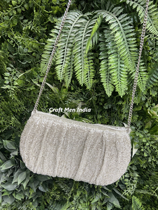 Handmade <b>Neon</b> Monochrome Beaded Clutch with Elegant Bow Fashionable Casual and Classic Evening Bags for Women - Product Image 3