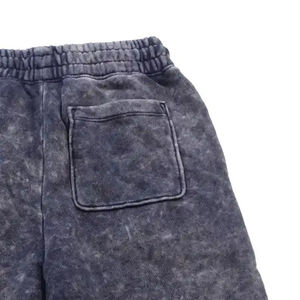 2025 nuevo estilo de impresión personalizada lavado ácido pantalones cortos con cordón para hombres 100% algodón lavado Vintage OEM disponible - Product Image 5