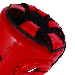 Venta al por mayor entrenamiento profesional Sparring Head Guard personalizado boxeo casco hecho cuero de vaca genuino transpirable nombre personalizado - Product Image 3