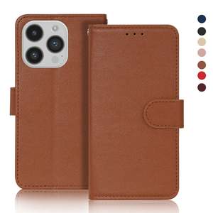 New Arrival Mobile Supplies Genuine Leather Wallet Phone Case with <b>Card</b> Holder and Strap Protection for - Product Image 1