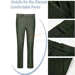 Traje Retro de Tweed Verde para Hombre, Esmoquin Ajustado de Doble Botonadura con Blazer y Pantalones, Traje Formal Vintage, 2 Piezas - Product Image 6